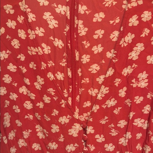 Madewell Red Floral Midi Dress - Picture 3 of 6